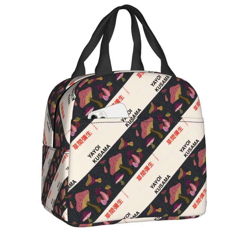 Custom Yayoi Kusama Abstract Art Insulated Lunch Bags for Women Resuable Thermal Cooler Food Lunch Box Kids School Children