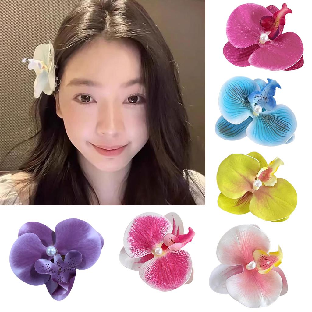 Аксессуар для волос ручной работы из цветов, элегантный цветочный краб для волос, украшение в виде коготка, стильная заколка для повседневной носки и праздников