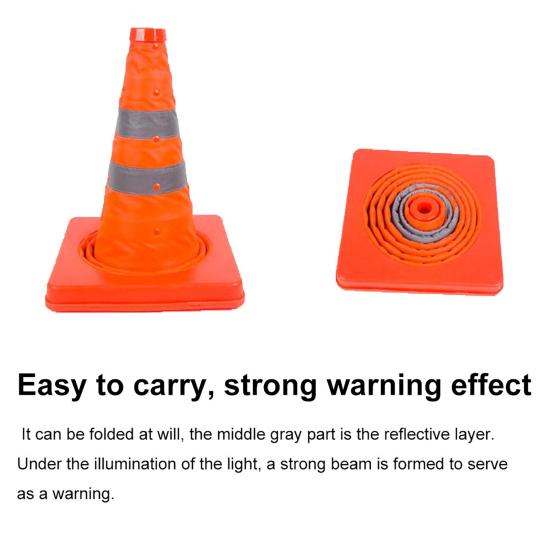 40/50/60СМ Складной конус дорожной безопасности Многоцелевой выдвижной дорожный конус со светоотражающим воротником Строительство Дорога Парковка Вождение Практика