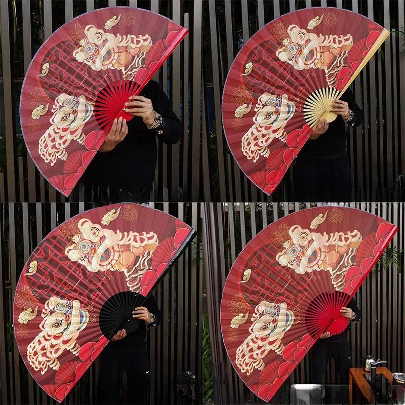 Chinese Decoration Folding Fan Classical Wall Mount Oversized Cloth Folding Fan Living Room Decorative Chinese Peking Opera