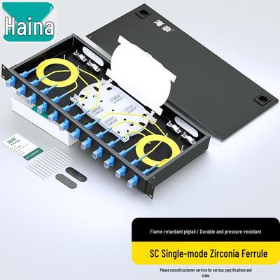 Hainai 1U 19-дюймовая стоечная 12-портовая оптоволоконная панель патч-кордов SC