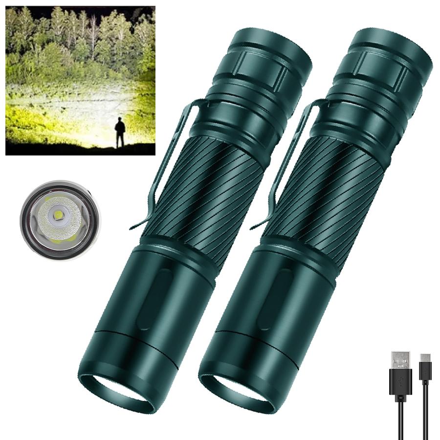 High Lumen LED Flashlight Mini Rechargeable Torch With Cap Clip USB Camping Emergency Lantern Waterproof Portable Flashlight