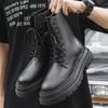 Casual Fashion Trend Men's Leather Boots Thick-soled Outdoor Tooling Boots Autumn and Winter Warm High-top Shoes 56735-J