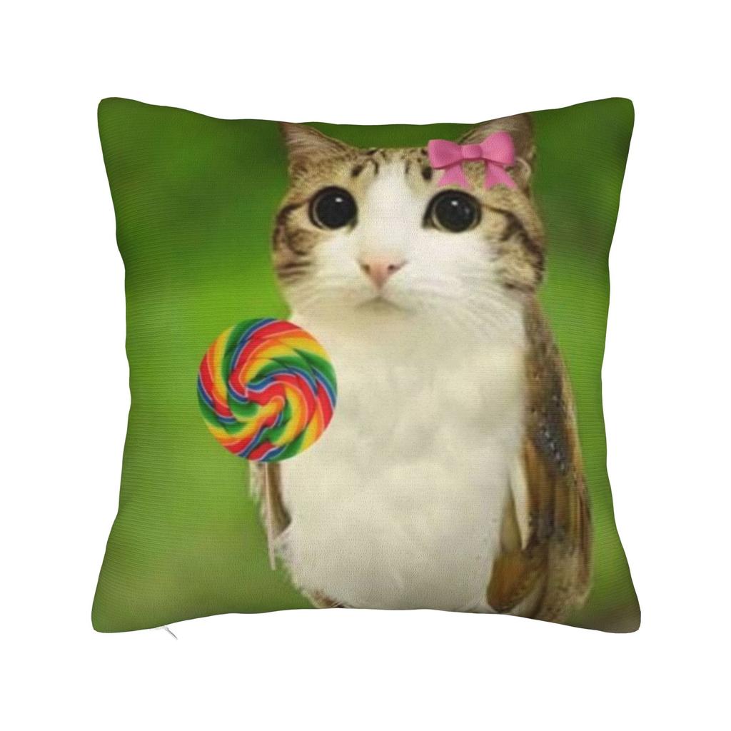 Подушки с принтом кошки и совы, забавные наволочки, товары, декоративные чехлы для подушек в гостиную, квадратные, разные размеры