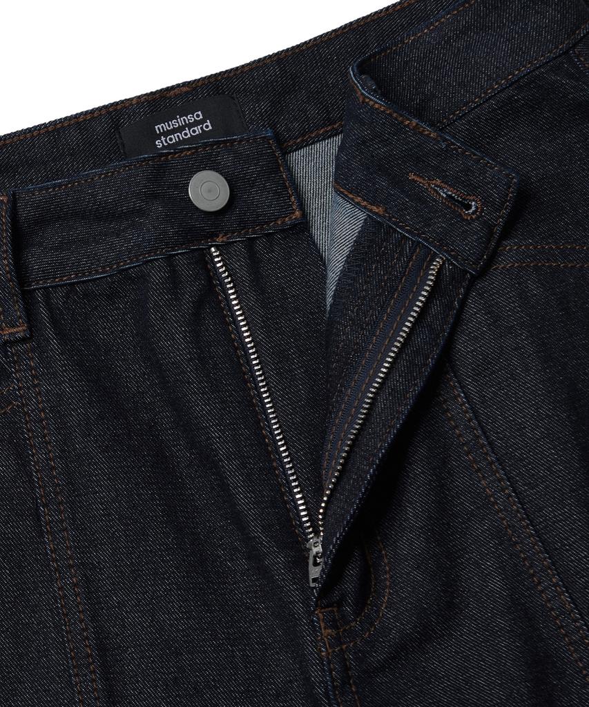 MUSINSA STANDARD WOMAN Women'S Panel Wide Denim Pants [Deep Indigo]
