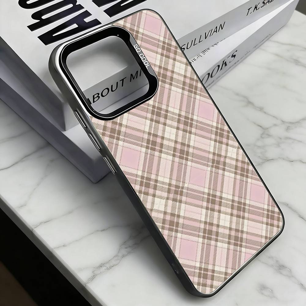 Модный Классический Клетчатый Рисунок Чехол Для Телефона Для iPhone 17,16,15,14,13,12,11 Plus,Pro Max,XS,Красочный Серебряный Черный Чехол