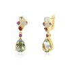 Luxury Clasp Drop Earrings Natural Garnet,Sky Topaz & Green Amethyst Gemstone Fancy Silver for Women Wedding & Festival Fine Jewelry Gift