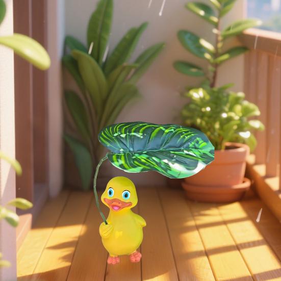 Садовая утка со статуэткой с зонтиком, смола, садовое украшение в виде утки, реалистичная утка