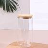 16Oz Glass Cup With Lid And Transparent Straw Bubble Tea Cup Glass Beer Can Milk Mocha Cups Set Breakfast Mug Drinkware
