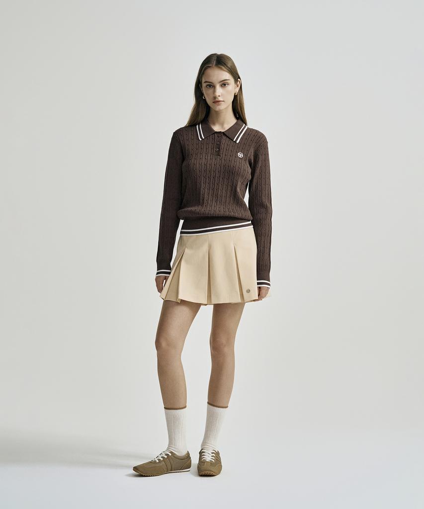 SERGIO TACCHINI W Cable Polo Sweater