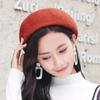 Warm Artist Beret Solid Color Flat Cap French Beanies  Female Girls