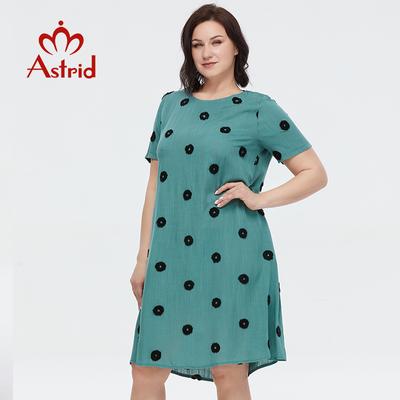 Женское летнее платье Astrid, элегантное платье 2023, хлопковые длинные офисные платья в горошек с карманами и длинными платьями для женщин