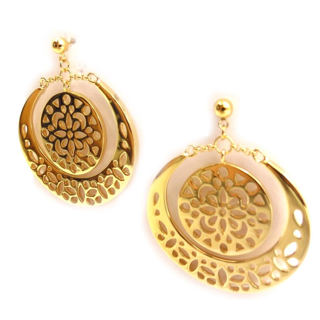 Les Trésors De Lily [K7198] - Gold Plated 'Carmen' Earrings - 38x35 Mm