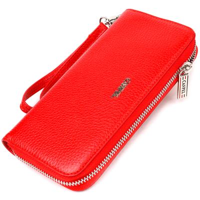 Яркий женский кошелек из натуральной зернистой кожи CANPELLINI Wallet 21615 Красный