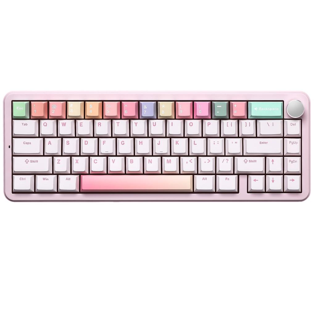 YUNZII B68 65% Wireless Mechanical Gaming Keyboard, BT5.02.4GHzWired, Hot-Swappable, Gasket Keyboard, RGB Backlight for WindowsMac, Technical