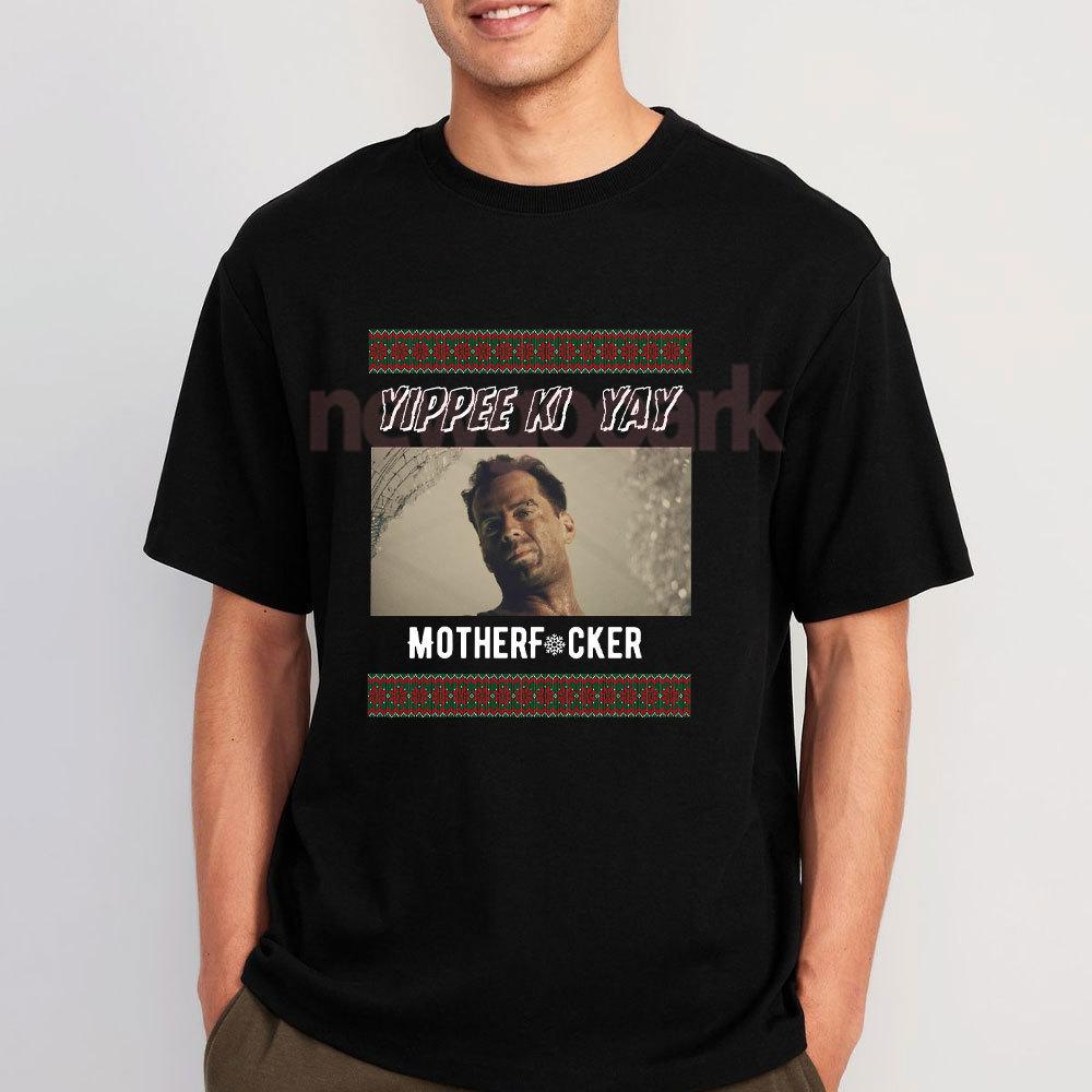 Vintage Film Man T Shirt Die Hard Christmas Movies Printed Tshirt Classic Oneck Fashion Cotton Shortsleev Retro Streetwear