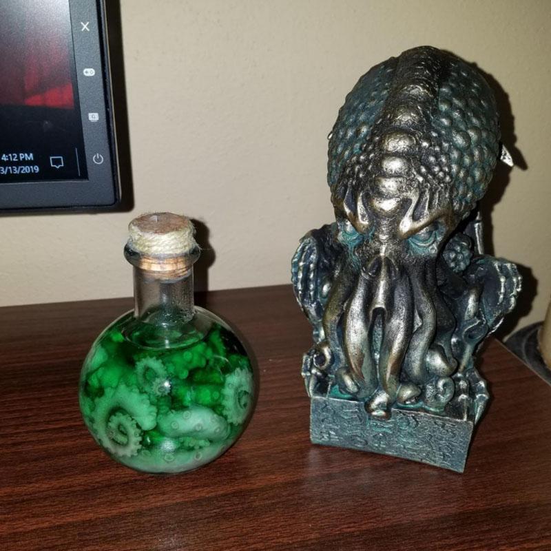 Vintage Skull Cthulhu Statue Home Decor Resin Crafts Ornaments Octopus Modern Sculpture Figures Halloween Party Decoration