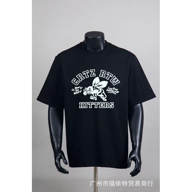 Corteiz Alcatraz Vintage Print T-Shirt Men Women Streetwear Loose Fit Short Sleeve Tee