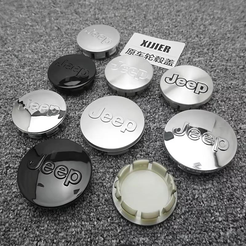 4Pcs Car Emblem Wheel Hub Center Cover Car Accessories For Jeep Renegade Compass Grand Cherokee Wrangler jk Gladiator Patriot AMQ1