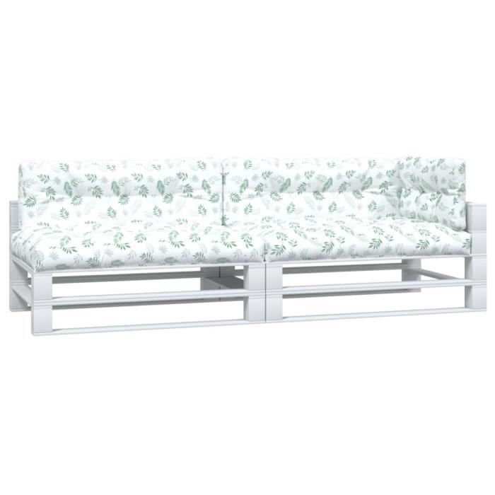 VidaXL Coussins de palette lot de 5 motif de feuilles tissu 360795