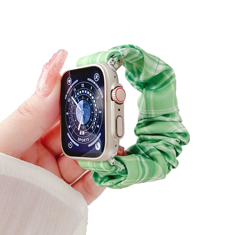 Scrunchie Soft Loop Nylon iWatch Band for Apple Watch Bracelet 38mm 40mm 41mm 42mm 44mm 45mm 46mm 49mm Stretchy Women Elastic
