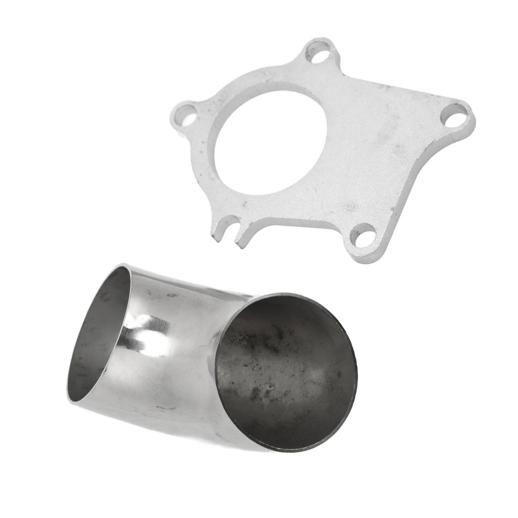 Turbo Downpipe Flange with 2.5in 90 Degrees Elbow High Temperature Resistant Fit for T3 T4 5 Bolts Turbo