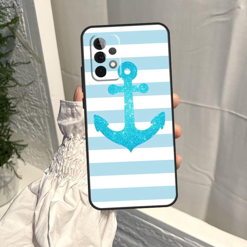 Чехол с полосками, якорем, лодкой, штурвалом для Samsung Galaxy A35 A55 A15 A34 A54 A14 A56 A52 A53 A16 A26 A36 A32 A12 A33 A13 A17