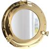 Solid Brass Porthole Mirror 38.1 Cm Maritime-Ship Nautical Home Décor/Boat Fan Gift, Gold
