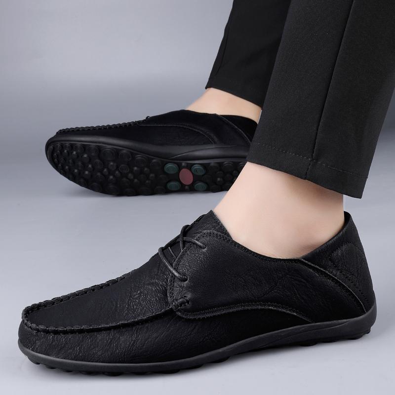 Модная мужская обувь из коричневой кожи, Модная формальная мужская обувь, Мокасины, Итальянская дышащая мужская обувь для вождения, Черная, Большой размер 38-47
