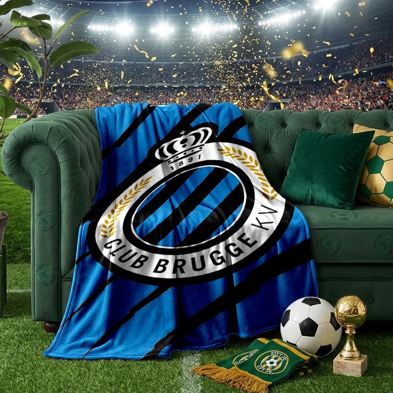 FC Brugge Crest Blanket Lightweight Ideal Bedding Blanket Perfect for Travel, Camping, Living Rooms, Offices, Sofas, Fan Christmas gift