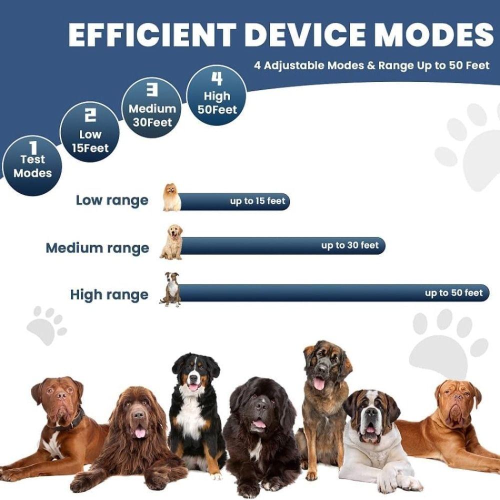 3 Modes Anti Barking Devices Long Range 50ft Bark Box Pet Safe Dog Barking Deterrent Dog Training