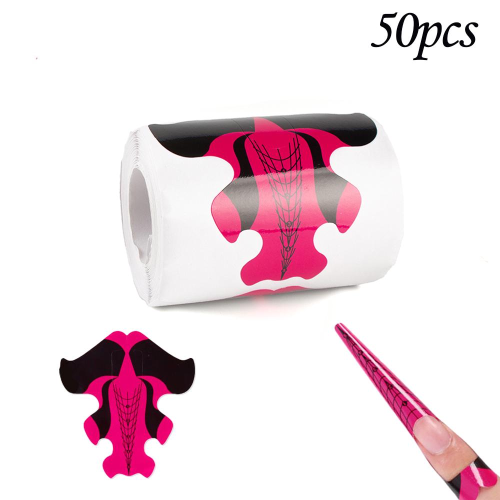 50 шт., французские формы для ногтей, формы для наращивания ногтей, наклейки, акриловые кривые, накладные направляющие для ногтей, маникюрный держатель, набор инструментов