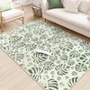 Lahome Botanical Dining Room Rug Soft Green Carpet for Living Room Washable Rug Boho Leaf Rug Non-Slip Mat Modern Monstera Rugs