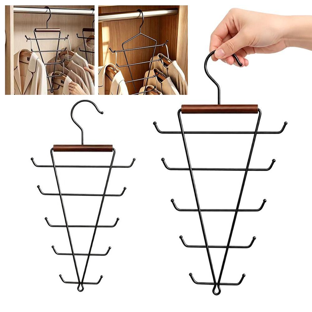 Rotatable V Shaped Hanger Space Saving Hat Rack Portable Multi Hook Organizer