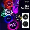 Car 2025 New Hot Hot A8 For Q2 2pcs LED Car Luminous Coaster Cup Holder Anti-slip Mat for Q2 A3 8P 8L 8V A4 B8 B6 B7 B9 A6 C