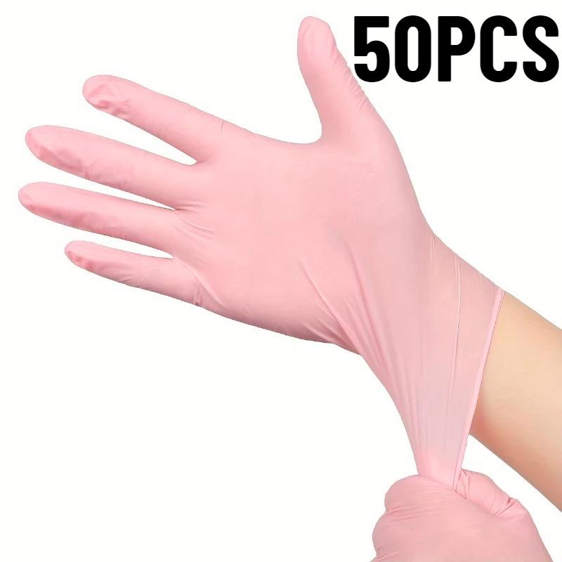 Disposable Light Pink Nitrile Gloves Disposable Cleaning Gloves Kitchen Hairdressing Manicure Dishwashing Cleaning Tools