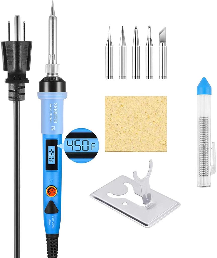Soldering Iron Kit 80W Adjustable Temperature Welding Tool Pen ON/OFF