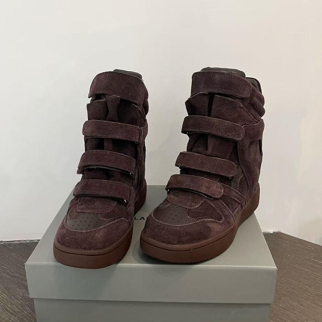 Street Sle Женские Повседневные Обувь Ботинки Высокие Модные Кожаные Внутренняя Высота 7См Осень Зима Новое Поступ...