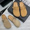 Новые женские осенне-зимние модные платформенные Birkenstocks повседневные полуботинки-тапочки модные универсальные и прочные