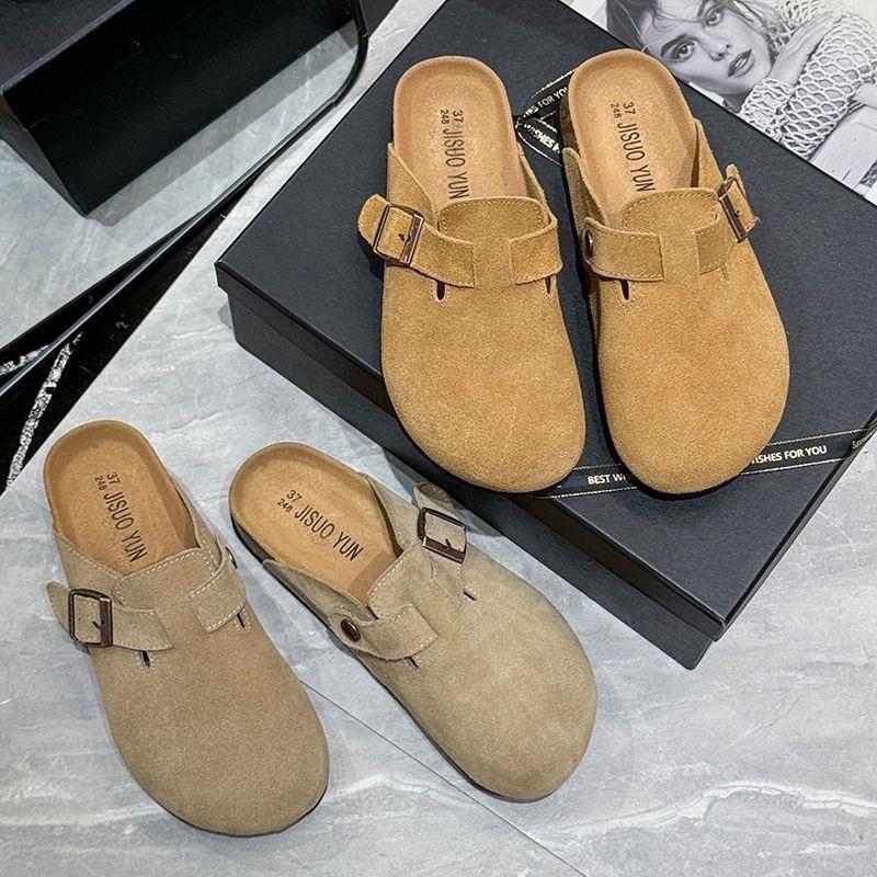 Новые женские осенне-зимние модные платформенные Birkenstocks повседневные полуботинки-тапочки модные универсальные и прочные