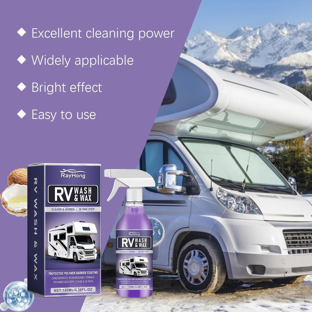 RAYHONG RV Cleaning Solution One-step Cleaning Easily Removes Stains, Shines Like New, UV Protection Coating Agent 100ml
