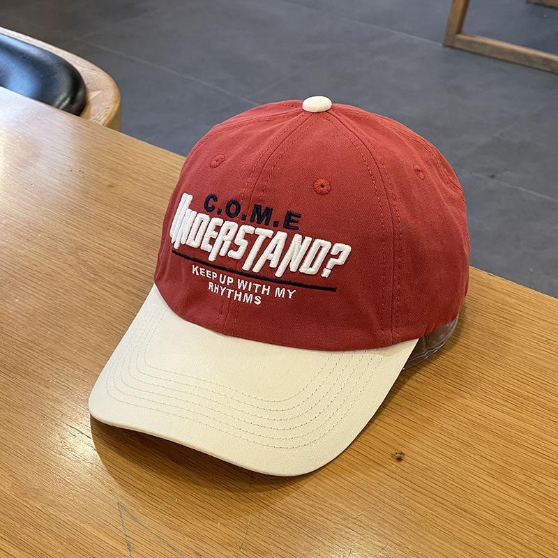 Кепка бейсболка полумягкая контрастного цвета весна-лето высокое качество корейская версия вышивка букв цветная блокировка кепка мужская