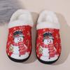 Shoes for Women Winter Christmas Snowman Slippers Flats Comfortable Fluffy Non-slip Warm Plush Slides Women