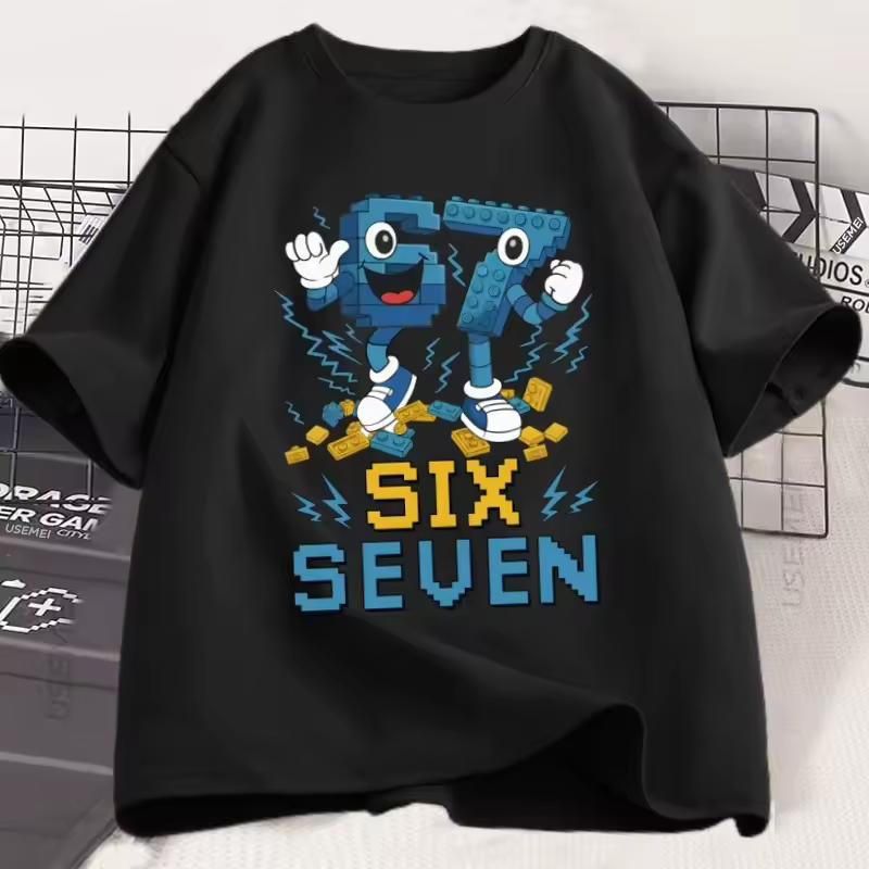 Six Seven Steal A Brainrot T-shirt Cotton Short-sleeve 67 Printed Tshirt Funny Gen Z T Shirt Harajuku Streetwear Men Women Tees