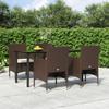 3156612 vidaXL Garden Dining Furniture Cushions 5 Pcs Brown-black