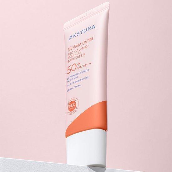 Aestura Derma UV 365 Красный успокаивающий тонизирующий солнцезащитный крем SPF 50+ PA++++ 40 мл