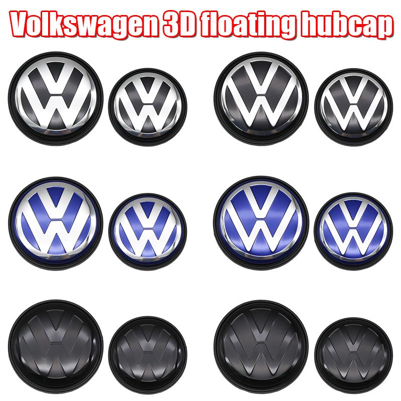 Car Wheel Hub Covers 4pcs 56MM 65MM Floating Center Caps For VW GTI Polo Golf 4 5 6 7 8 Touran CC Passat B5 B6 B7 accessories G4H8