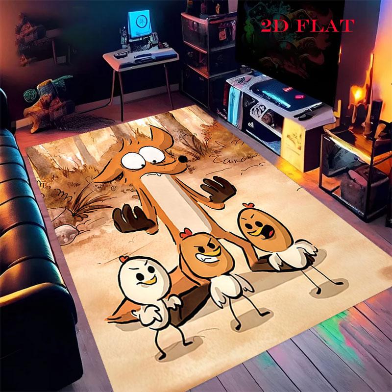Big Bad Fox Charm Carpet Rug for Living Room Bedroom Home Sofa Decoration,Kids play Nonslip Floor Mat