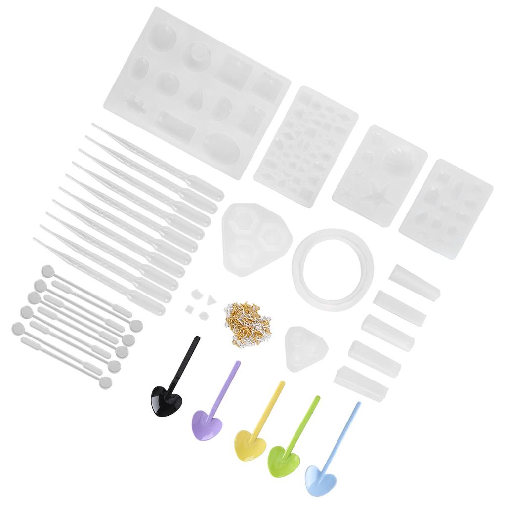 141Pcs DIY Crystal Epoxy Tool Set Pendants Jewelry Crafts Hand made Silicone Molds