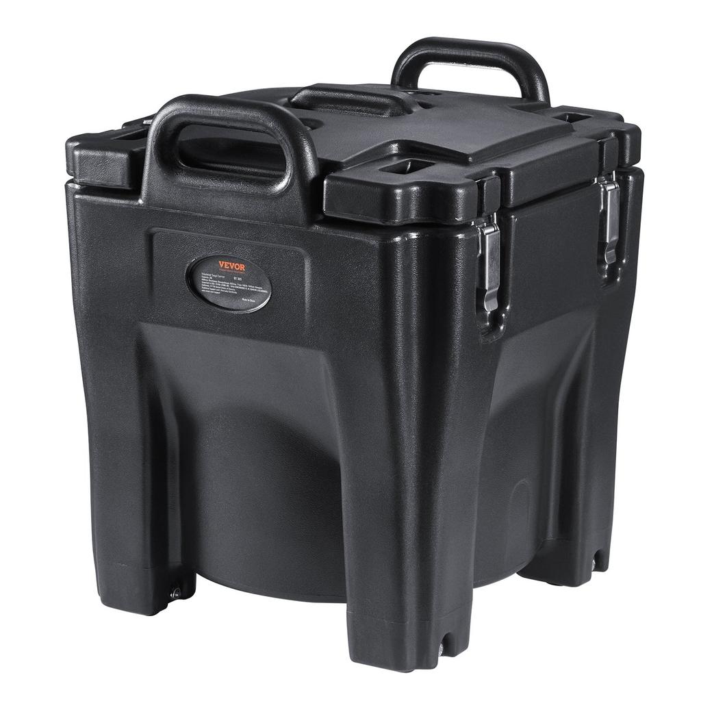 Insulated Food Carrier, 32Qt Capacity, Stackable Catering Hot Box with Stainless Steel Barrel, Top Load LLDPE Food Warmer with Integral Handles